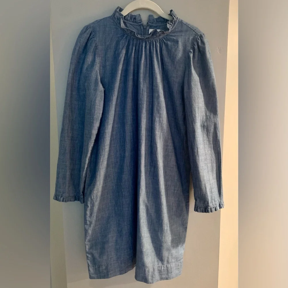 J. Crew Blue Denim Long Sleeve Dress SZ 4